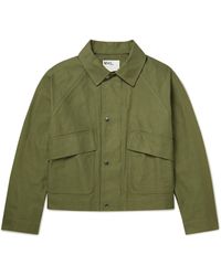 Margaret Howell Cotton Cropped Worker Jacket Dense Ct Drill/kmm Ink in ...