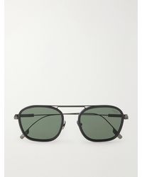 ZEGNA - Round-frame Titanium Sunglasses - Lyst