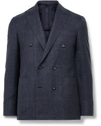 Canali - Slim-Fit Double-Breasted Wool And Silk-Blend Suit Jacket - Lyst