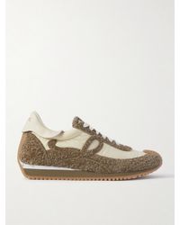 Loewe - Flow Runner Monogram Leather And Shell Trainers - Lyst