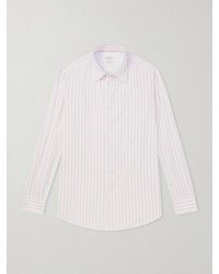Brunello Cucinelli - Striped Cotton-Poplin Shirt - Lyst