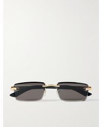 Cartier - Signature Rectangular-Frame Rimless Acetate And-Tone Sunglasses - Lyst