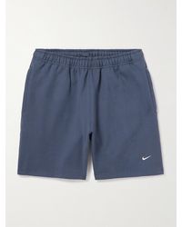 Nike - Solo Swoosh Straight-leg Logo-embroidered Cotton-jersey Shorts - Lyst