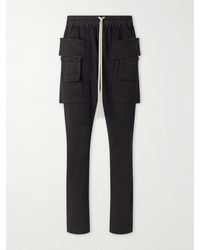 Rick Owens - Creatch Tapered Cotton-jersey Drawstring Cargo Trousers - Lyst