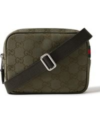 Gucci - Neo Original Leather-Trimmed Monogrammed Canvas Messenger Bag - Lyst