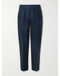 MR P. - Steve Tapered Pleated Linen Trousers - Lyst