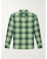 Tom Ford - Slim-fit Checked Cotton-flannel Shirt - Lyst