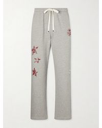 NAHMIAS - Youth Enrichment Wide-Leg Logo-Print Distressed Cotton Sweatpants - Lyst