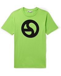 Acne Studios - Everest Logo-print Neon Cotton And Lyocell-blend Jersey T-shirt - Lyst