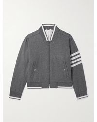 Thom Browne - Striped Wool And Cashmere-blend Zip-up Bomber Jacket - Lyst