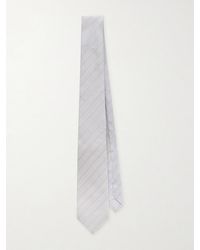 Saint Laurent - 7Cm Striped Silk-Voile Tie - Lyst