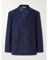 Blue Blue Japan - Double-breasted Cotton-blend Jacquard Suit Jacket - Lyst