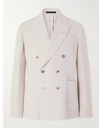Paul Smith - Double-Breasted Linen And Cotton-Blend Blazer - Lyst