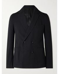 Officine Generale - Leon Double-Breasted Cotton-Seersucker Suit Jacket - Lyst