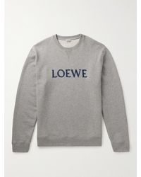 Loewe - Felpa in jersey di cotone con logo ricamato - Lyst