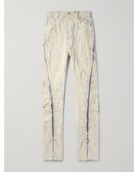 Rick Owens - Bolan Banana Flared Zip-Detailed Metallic Megacrust Jeans - Lyst