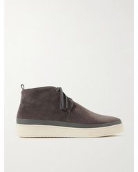 Mulo - Leather-Trimmed Waxed-Suede Chukka Boots - Lyst