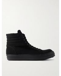 Rick Owens - Vintage Suede-Trimmed Canvas High-Top Sneakers - Lyst