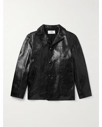 Celine - Waxed-Leather Jacket - Lyst