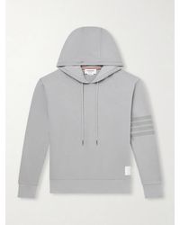 Thom Browne - Logo-Appliquéd Striped Cotton-Jersey Hoodie - Lyst