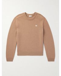 Celine - Logo-Embroidered Wool And Cashmere-Blend Sweater - Lyst