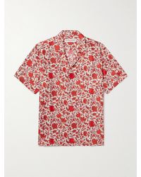 Orlebar Brown - La Doublej Camp-collar Floral-print Silk-satin Shirt - Lyst