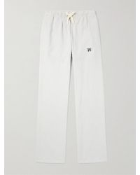 Palm Angels - Wide-leg Logo-embroidered Lyocell And Cotton-blend Twill Drawstring Trousers - Lyst