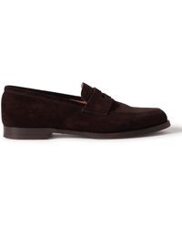 Dunhill - Audley Suede Penny Loafers - Lyst