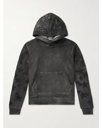 Amiri - Pigment Spray Star Leather-Trimmed Cotton-Jersey Hoodie - Lyst