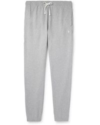 Polo Ralph Lauren - Tapered Logo-embroidered Cotton-jersey Sweatpants - Lyst