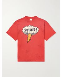 SAINT Mxxxxxx - Distressed Logo-Print Cotton-Jersey T-Shirt - Lyst