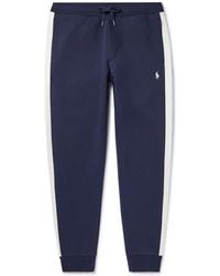 Polo Ralph Lauren - Wimbledon Tapered Mesh-Trimmed Cotton-Blend Track Pants - Lyst