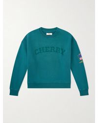 CHERRY LA - America's Favorite Crewneck Logo-Print Embroidered Cotton-Jersey Sweatshirt - Lyst