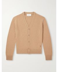 Ami Paris - Logo-Embroidered Cashmere And Wool-Blend Cardigan - Lyst