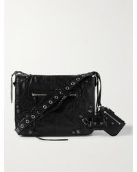 Balenciaga - Le Cagole Embellished Textured-leather Messenger Bag - Lyst