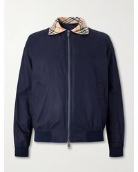 Burberry - Logo-Embroidered Checked Cotton-Gabardine Blouson Jacket - Lyst