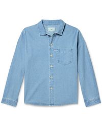 Folk - Loop Cord-Trimmed Denim Shirt - Lyst