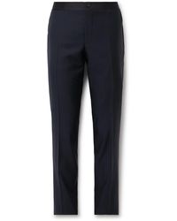 Canali - Slim-fit Satin-trimmed Wool Tuxedo Trousers - Lyst