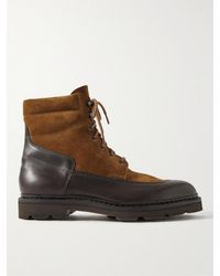 John Lobb - Weekend Panelled Suede And Leather Boots - Lyst