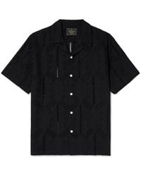 Portuguese Flannel - Camp-collar Broderie Anglaise Cotton Shirt - Lyst