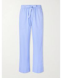 Tekla - Striped Organic Cotton-poplin Pyjama Trousers - Lyst