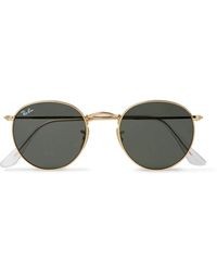 Ray-Ban - Round-frame Gold-tone Sunglasses - Lyst