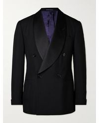 Ralph Lauren Purple Label - Giacca da smoking doppiopetto slim-fit in lana con collo a scialle - Lyst