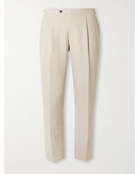Thom Sweeney - Tapered Pleated Linen Suit Trousers - Lyst