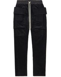Rick Owens - Creatch Tapered Stretch-cotton Corduroy Drawstring Cargo Trousers - Lyst