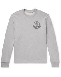 Moncler - Logo-Print Appliquéd Cotton-Jersey Sweatshirt - Lyst