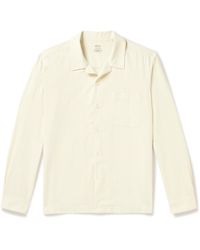 Altea - Luke Camp-collar Garment-dyed Cotton-flannel Shirt - Lyst
