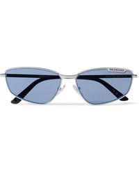 Balenciaga - Cat-eye Silver-tone Sunglasses - Lyst