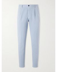 Slowear - Tapered Pleated Cotton-blend Gabardine Trousers - Lyst