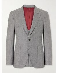 Canali - Prince Of Wales Checked Wool Blazer - Lyst